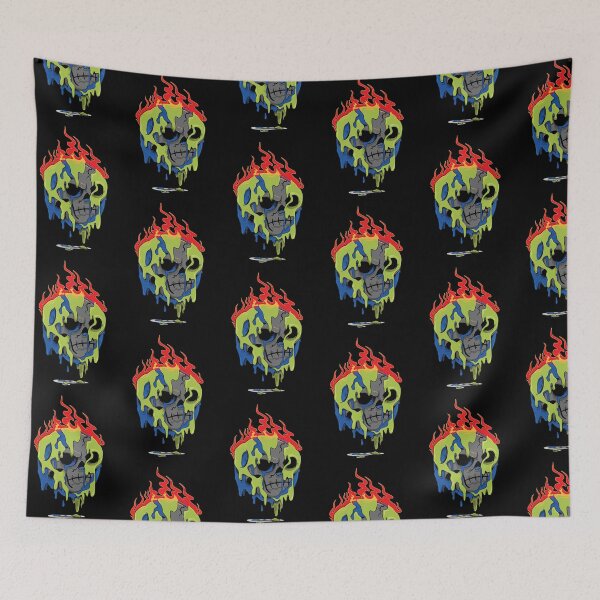 Item preview, The Melting Earth ( Angry Flamed Skull Edition ) designed and sold by WULFLAND ARTS.