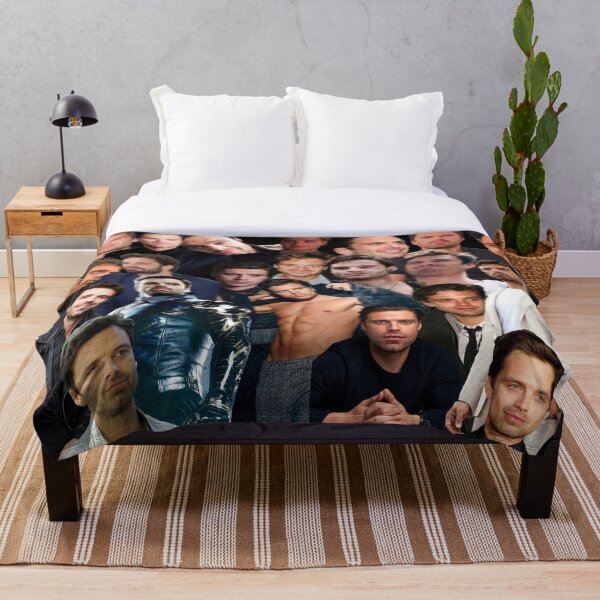 Sebastian Stan Collage Throw Blanket