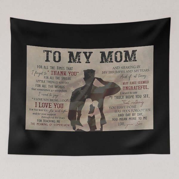 Item preview, To My Mom Your Son - Son soldier American Flag  designed and sold by Susanspy007.