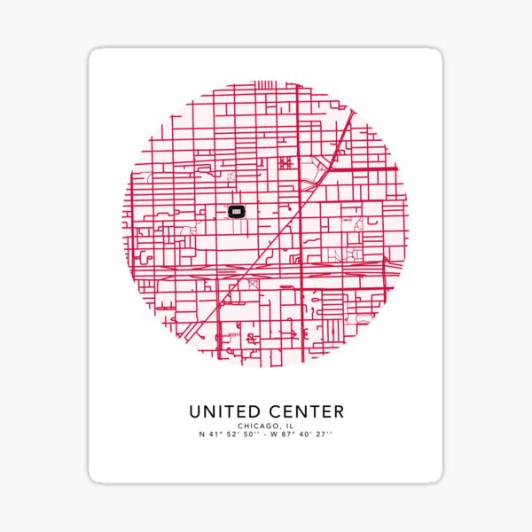 "United Center Map Chicago Minimal" Sticker by pappmilan94 | Redbubble