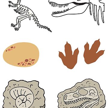 Fossil Dinosaur Stickers 16-Pack - Fossil Dinosaur Stickers for