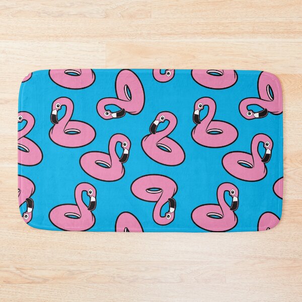 Item preview, Pink Flamingo Pool Float Blue Pattern designed and sold by keeleypost.