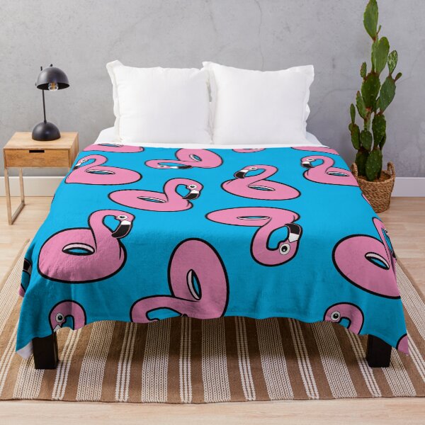 Item preview, Pink Flamingo Pool Float Blue Pattern designed and sold by keeleypost.
