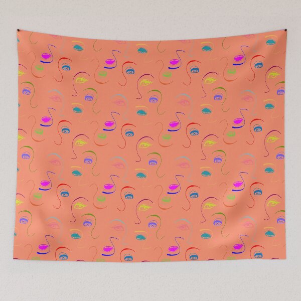 Item preview, Abstract faces in peach designed and sold by Breurs.