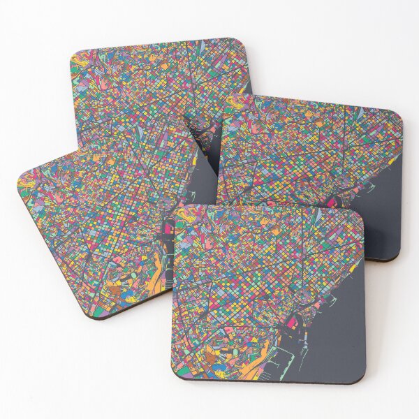 Item preview, Barcelona Map - Mosaic - 2021 Colors designed and sold by HomeCities.