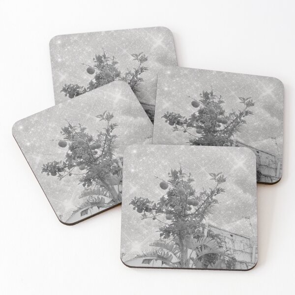 Item preview, Black and White Orange Tree with Sparkle Sky designed and sold by PinkMay.