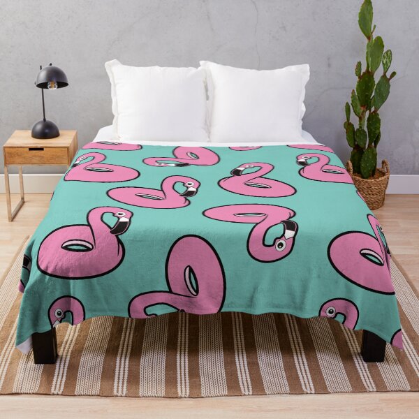 Item preview, Pink Flamingo Pool Float Green Pattern designed and sold by keeleypost.