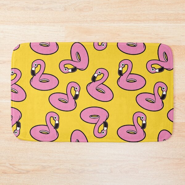 Item preview, Pink Flamingo Pool Float Yellow Pattern designed and sold by keeleypost.