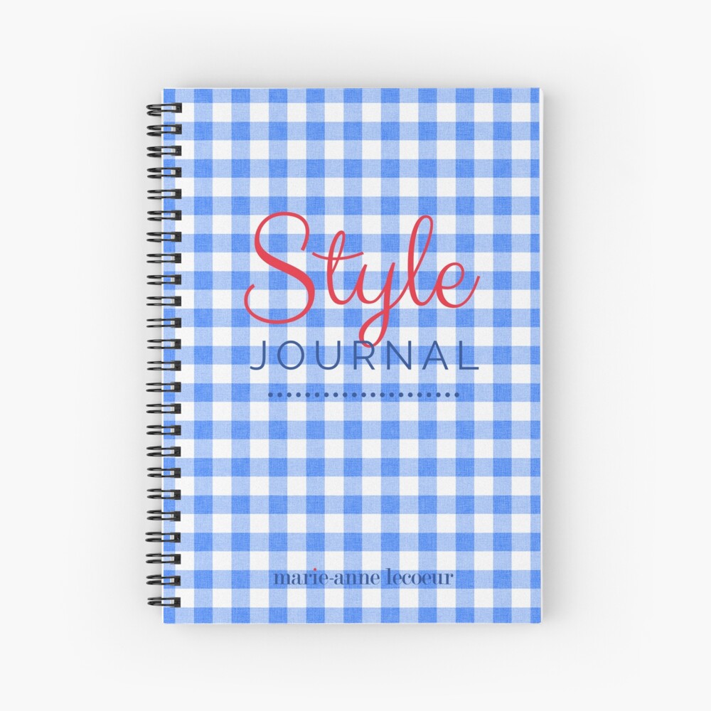 Style Journal Blue Gingham Spiral Notebook