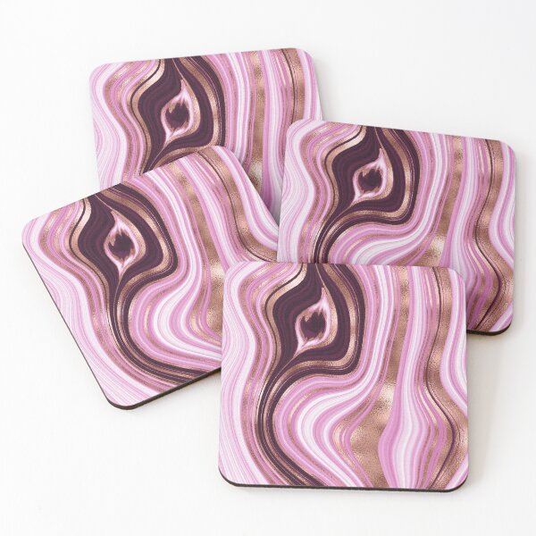 Item preview, Pink Agate Stone with Gold Swirls designed and sold by ReesDesigns.