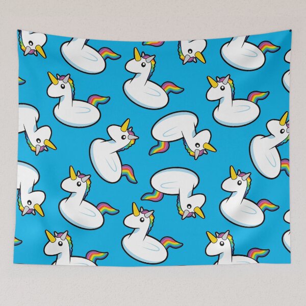 Item preview, Unicorn Pool Float Blue Pattern designed and sold by keeleypost.