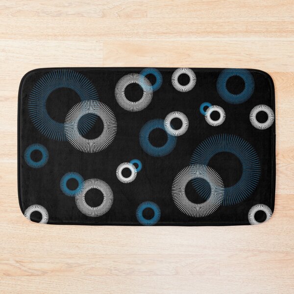 Item preview, Turquoise Blue White Starburst Sunburst Black Retro Pattern designed and sold by ValeriesGallery.