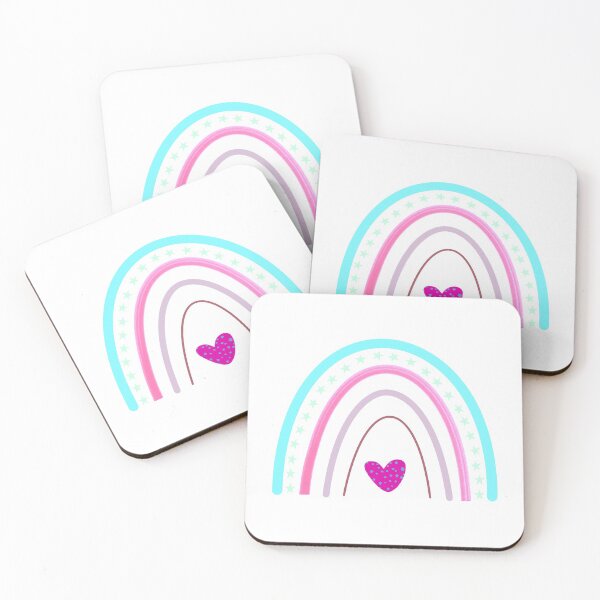 Item preview, Boho Rainbow Heart Blue Pink designed and sold by Elykia Design.