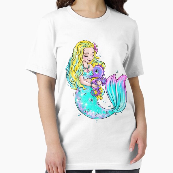Vista previa del artículo con la obra «Sirena y caballito de mar», diseñado y vendido por JeniLoArt.