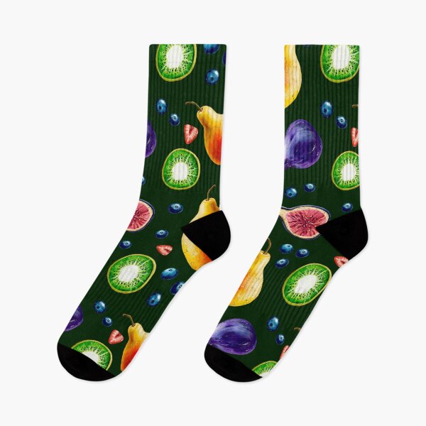 Item preview, Fig, pear, kiwi, blueberry on a dark background. Fruit salad. designed and sold by TanitaSib.