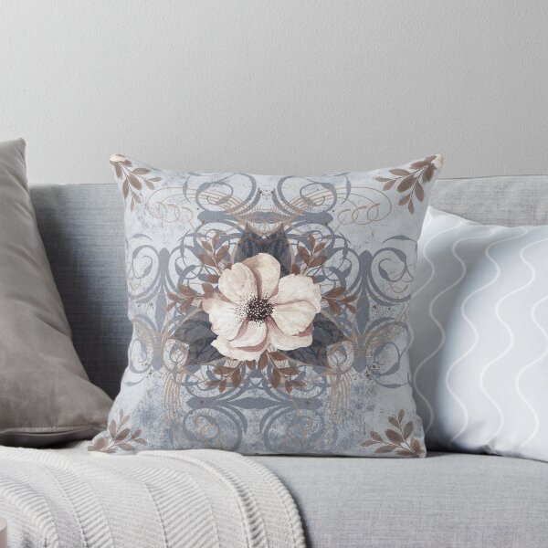 Item preview, Dusty Blue and Bronze Vintage Style Seamless Floral Pattern designed and sold by coreexpressions.