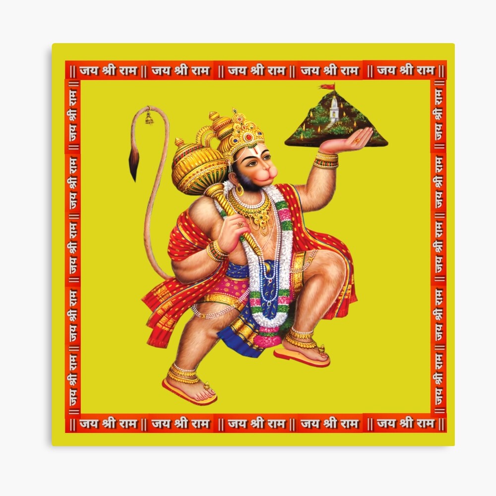 Beautiful picture of Ram Bhakt -Hanuman ji with multiple colour background  selection .