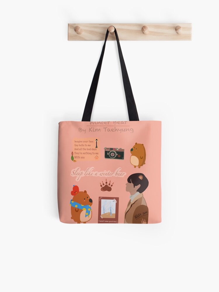 Winter Bear BTS V Tote Bag