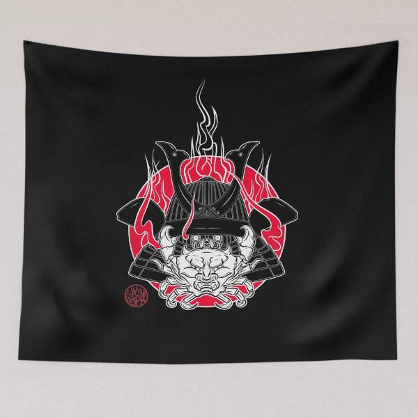 Item preview, Crab and samurai helmet designed and sold by Ukiyograph.