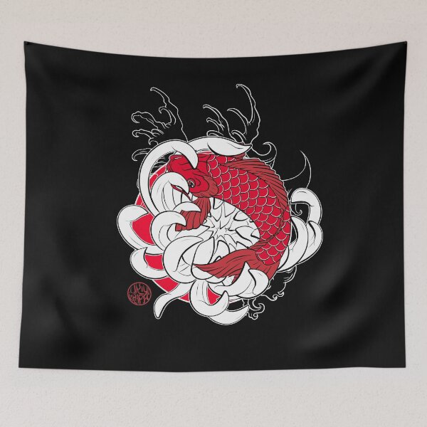 Item preview, Koi carp and Japanese lotus designed and sold by Ukiyograph.