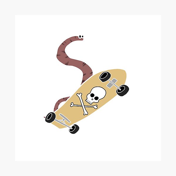 Item preview, Worm riding a skateboard  designed and sold by fstrickland.
