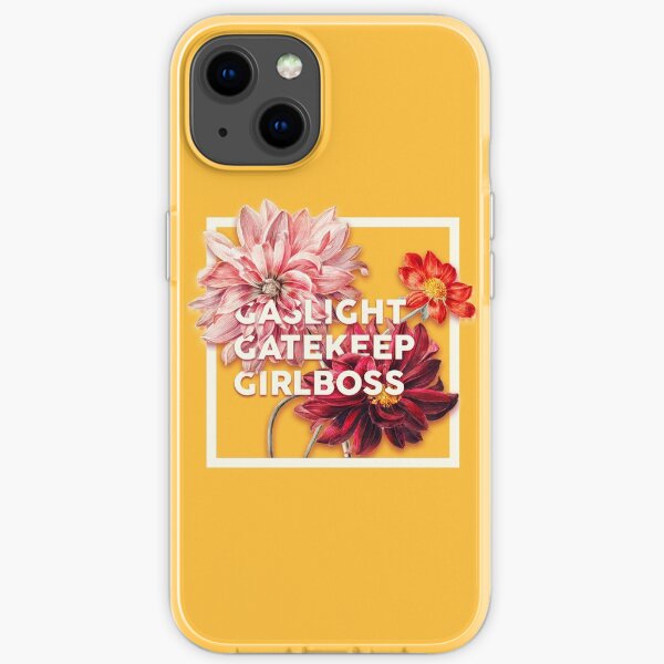 Gaslight Gatekeep Girlboss 2 - Funny Live Love Laugh poke fun parody | Gas light Gate keep Girl boss | Wine Mom meme iPhone Soft Case