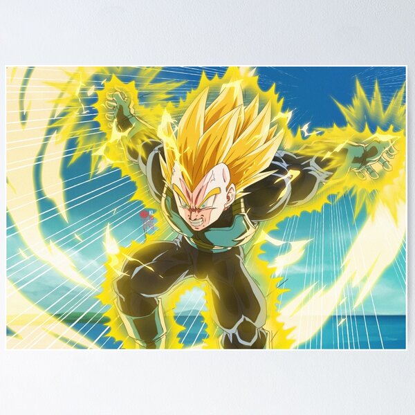 Dragon ball Anime Vegeta SSGSS Final Flash | Art Board Print