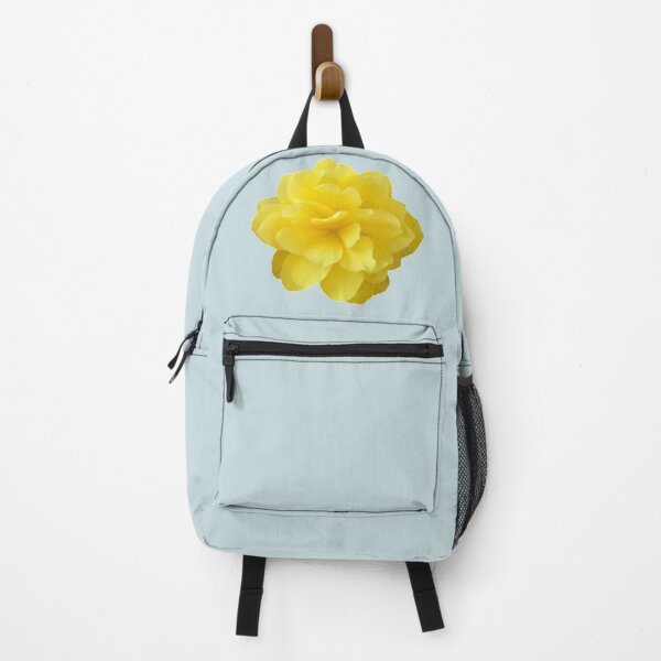 Item preview, Yellow Double Begonia Close-up on Pale Aqua designed and sold by InalterataArt.