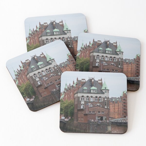 Item preview, View of the Hamburg warehouse district. In the center there is a restaurant that entertains guests on the terrace designed and sold by Yven-Dienst.
