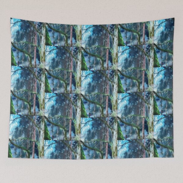 Item preview, Mystically processed image of a tree in the forest designed and sold by Pelikancrazy.