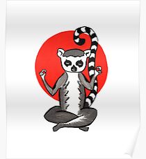 Lemur Loves Meditation Poster