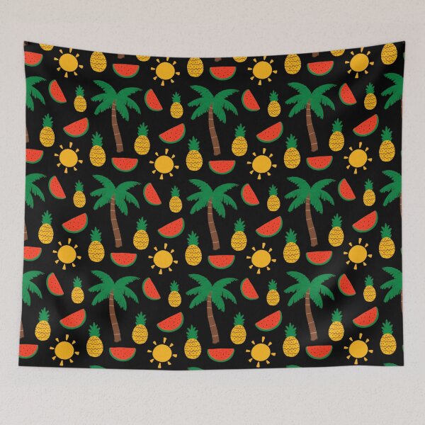 Item preview, Tropical Summer Pattern Black designed and sold by trajeado14.