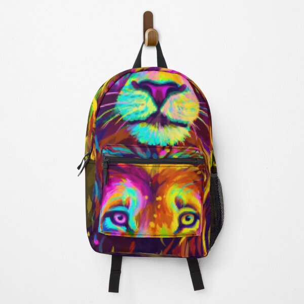 Item preview, Neon Multi Color Lion artistic abstract designed and sold by WearWolfDesigns.