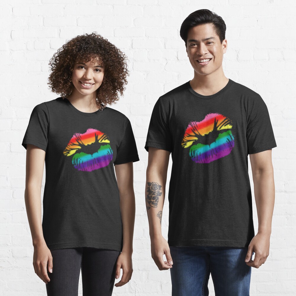 Original Gilbert Baker LGBTQ Love Rainbow Pride Kissing Lips Essential T-Shirt