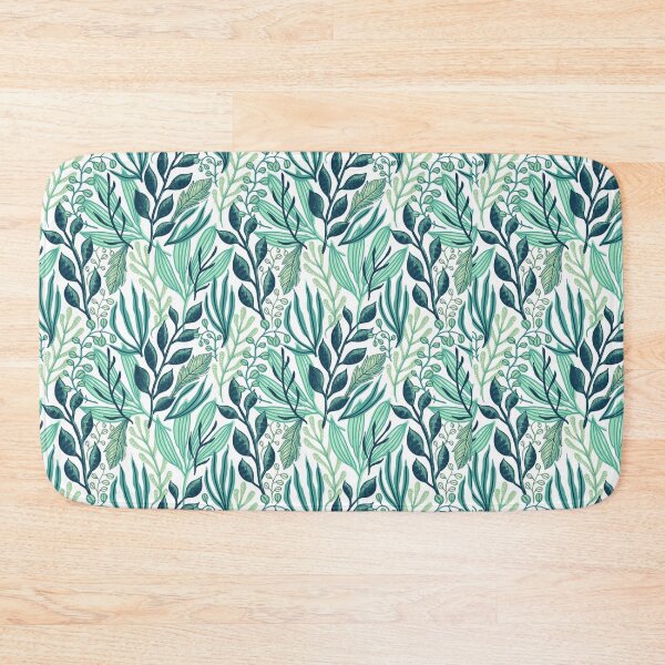 Item preview, Teal Green Leaves Pattern Print designed and sold by JosTees96.