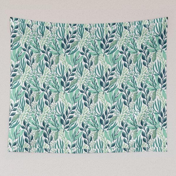 Item preview, Teal Green Leaves Pattern Print designed and sold by JosTees96.