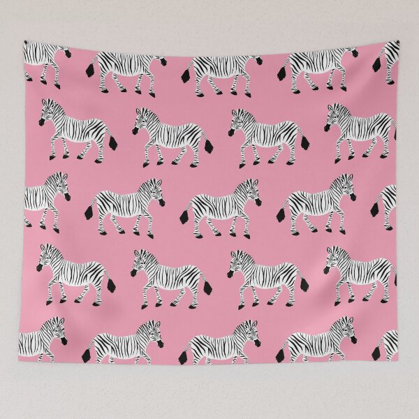 Item preview, Zebra Parade - Classic Black and White on Bright Pink designed and sold by fancyashell.