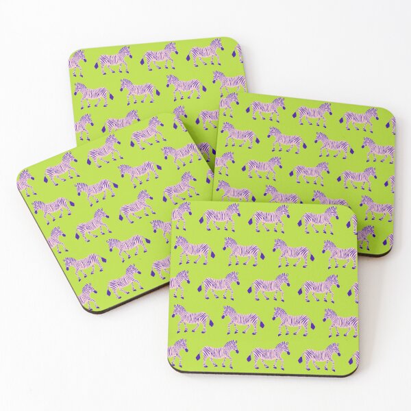 Item preview, Zebra Parade - Pink and Purple on Lime Green designed and sold by fancyashell.