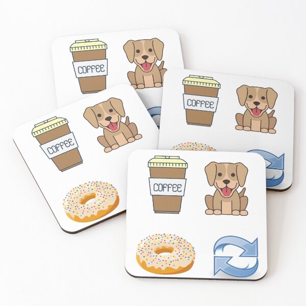 Item preview, COFFEE DOG DONUT REPEAT designed and sold by theblackstar55.