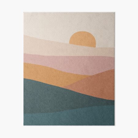 Item preview, Sunset landscape, Mid century art designed and sold by juliaemelian.