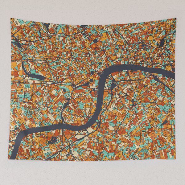 Item preview, London Map - Mosaic - Retro Colors designed and sold by HomeCities.