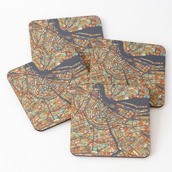 Item preview, Amsterdam Map - Mosaic - Retro Colors designed and sold by HomeCities.