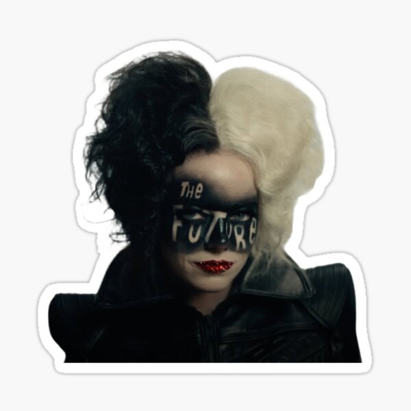 Cruella Summer Dalmatians Puppy Dogs Black White Villain Sticker