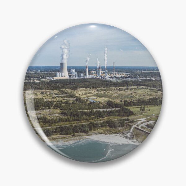 Item preview, Distant power station under moody cloudy sky designed and sold by Lukasz Szczepanski.
