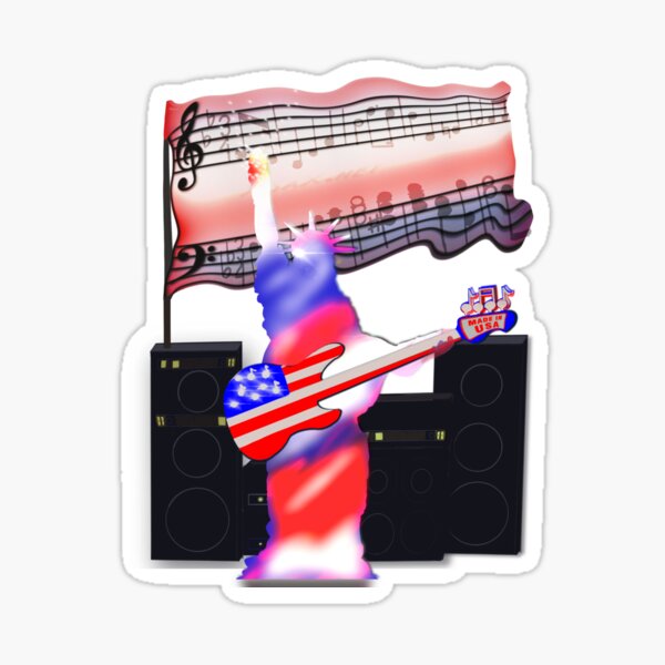 Liberty Rocks Rockin' the USA Sticker