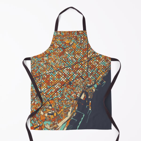 Item preview, Barcelona Map - Mosaic - Retro Colors designed and sold by HomeCities.