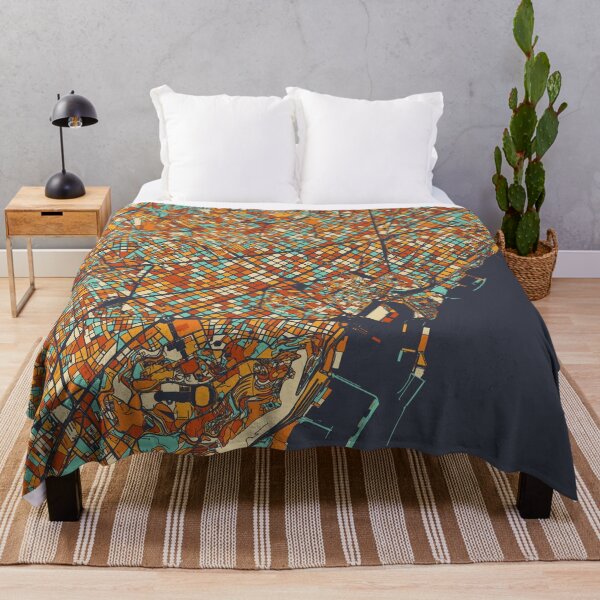 Item preview, Barcelona Map - Mosaic - Retro Colors designed and sold by HomeCities.