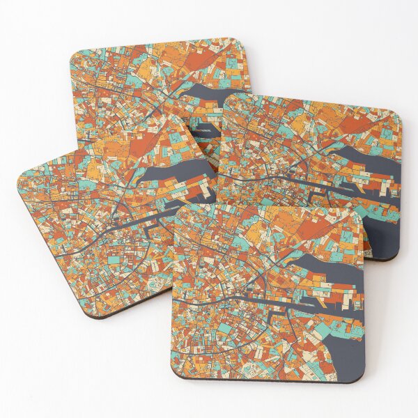 Item preview, Dublin Map - Mosaic - Retro Colors designed and sold by HomeCities.