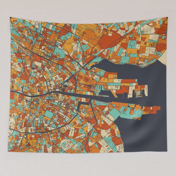 Item preview, Dublin Map - Mosaic - Retro Colors designed and sold by HomeCities.