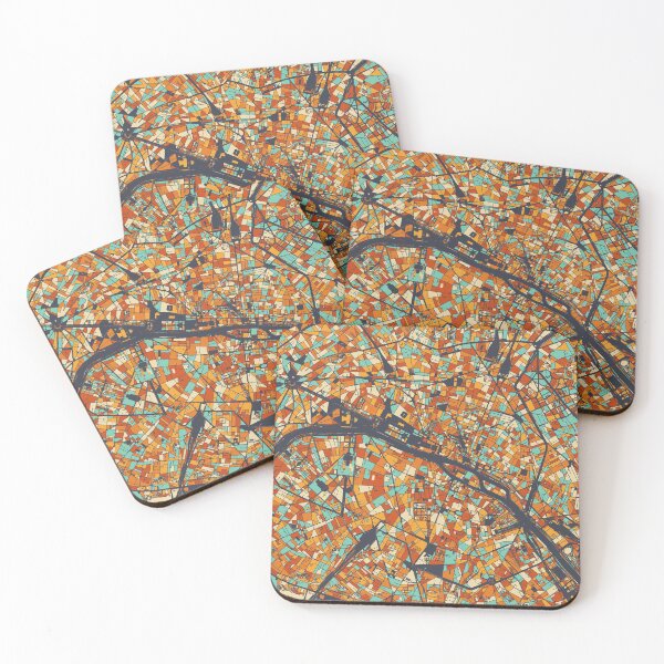 Item preview, Paris Map - Mosaic - Retro Colors designed and sold by HomeCities.
